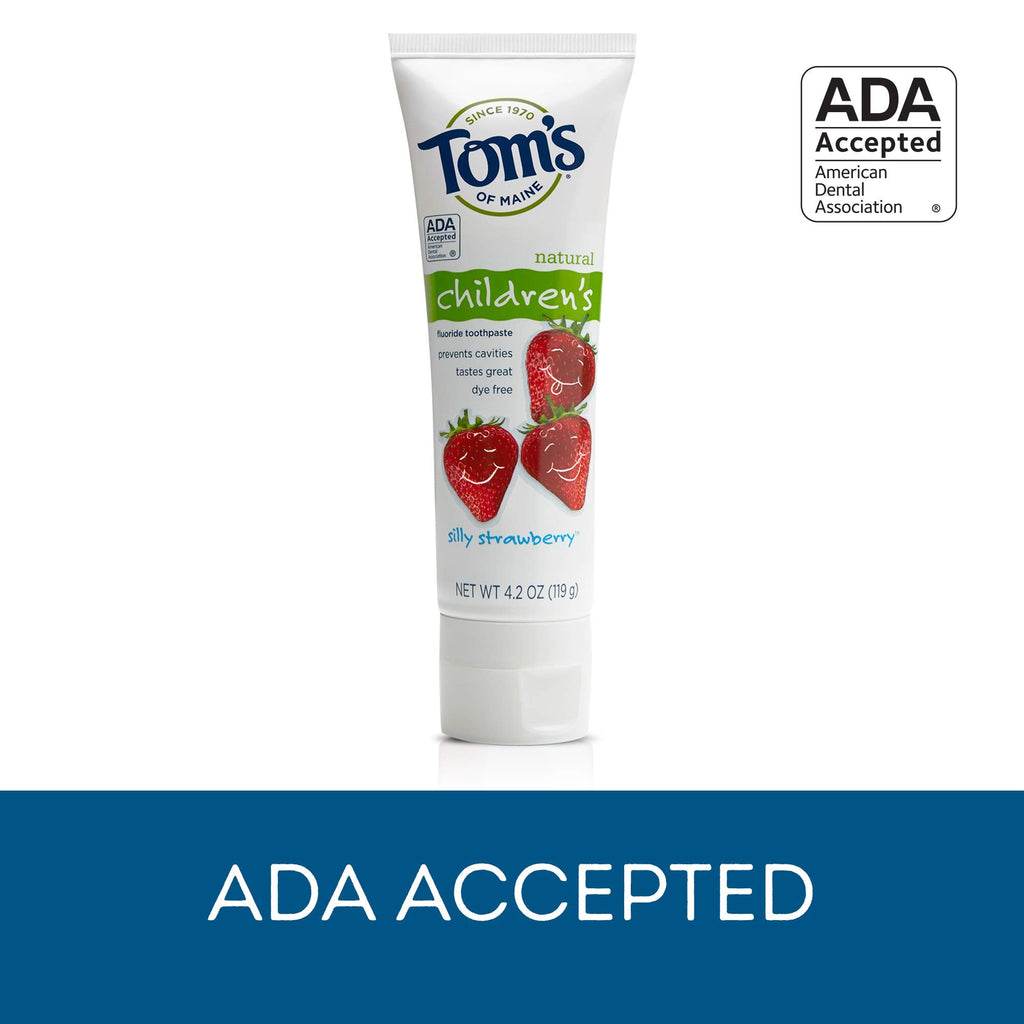 Tom's of Maine Anticavity Fluoride Kids Toothpaste – Silly Strawberry, 4.2 oz, 3 Count