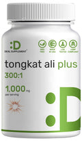 Tongkat Ali Extract 300:1 with Horny Goat Weed 1,100mg – Indonesian Longjack Eurycoma Longifolia Root – Extra Strength Herbal Supplement for Energy