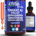 Tongkat Ali Liquid Drops with Shilajit, Ashwagandha, Turkesterone, Fadogia Agrestis, Magnesium, Irish Sea Moss and Zinc | Clean Nutra