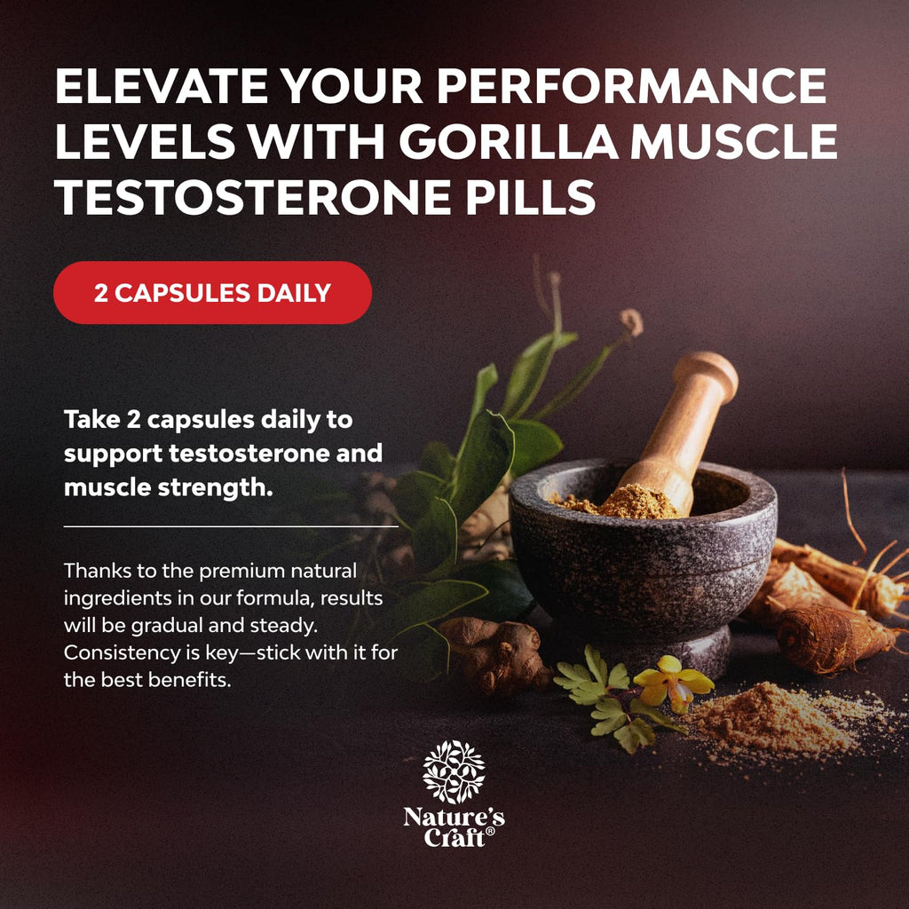 Extra Strength Testosterone Booster for Men – Natural Supplement with Horny Goat Weed, Maca, Tongkat Ali & Saw Palmetto