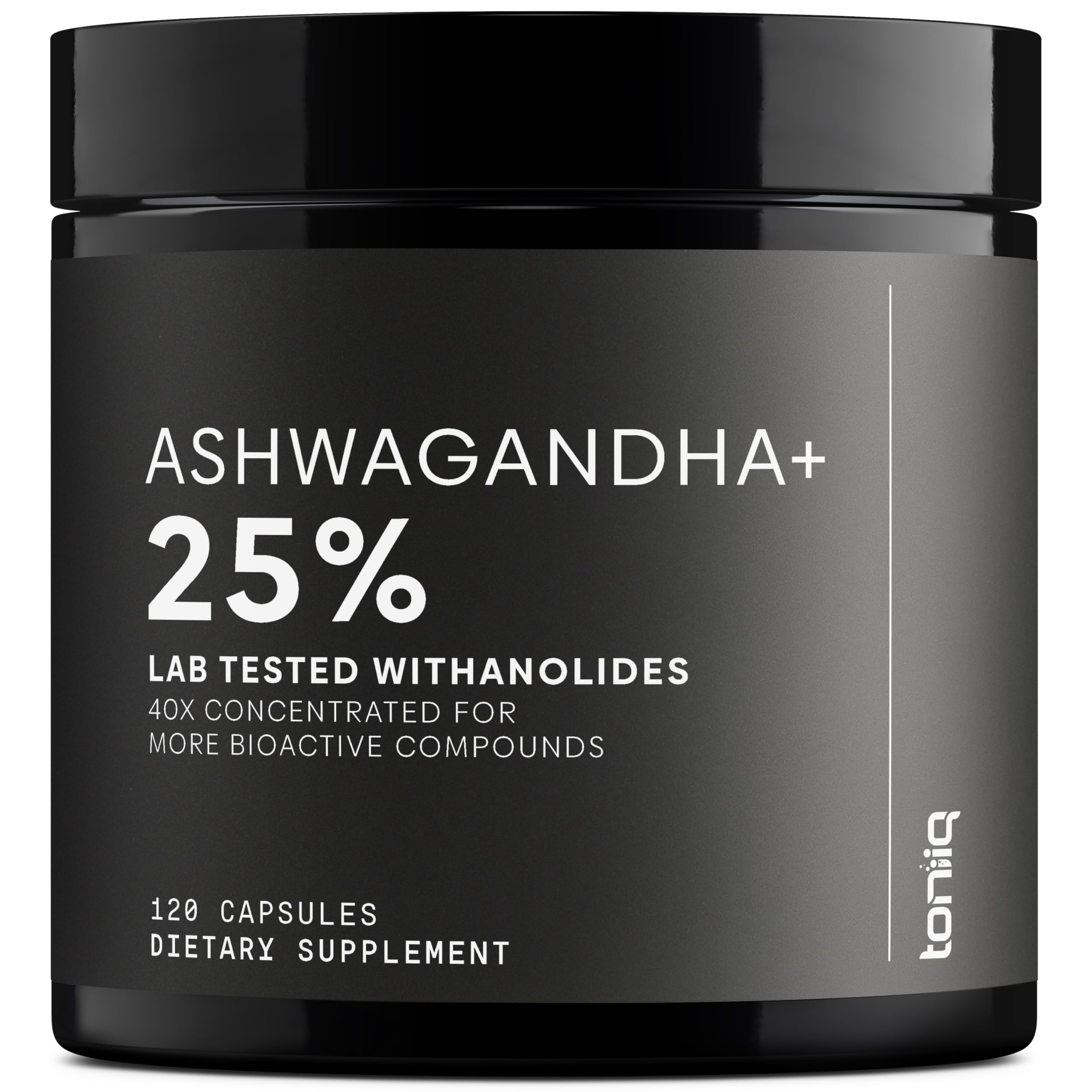 Toniiq Ashwagandha 40:1 Extract – 25% Withanolides | 120 Capsules