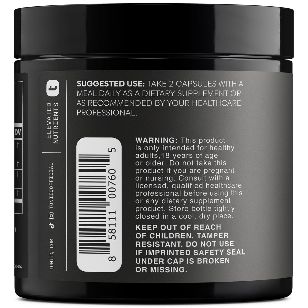 Toniiq Ashwagandha 40:1 Extract – 25% Withanolides | 120 Capsules