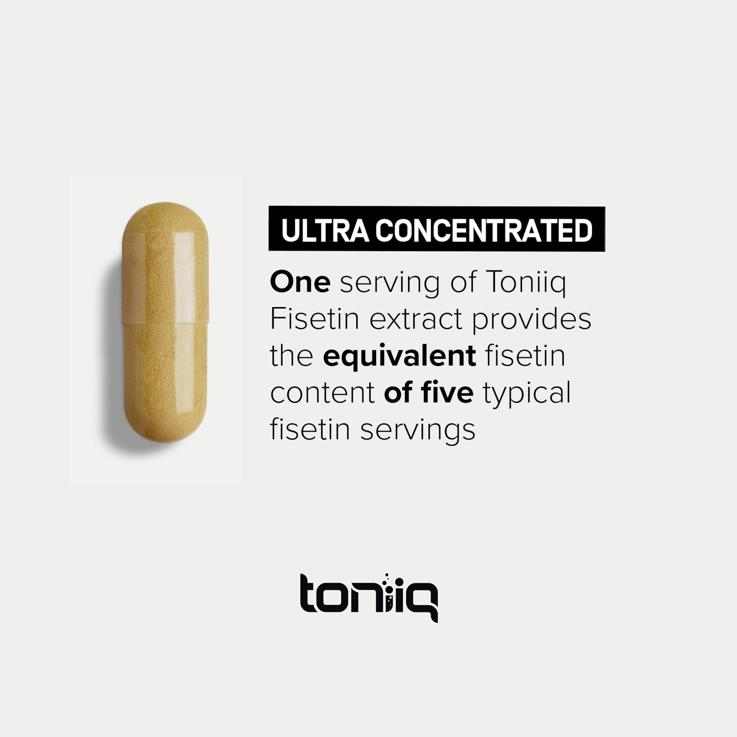 Toniiq Ultra High Purity Fisetin 500mg | 98%+ Purified, MCT-Enhanced Absorption | 60 Capsules