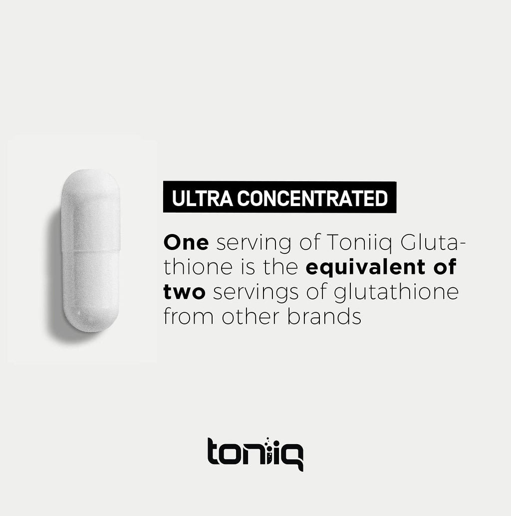 Toniiq Glutathione 1000mg - 98%+ Pure, 120 Capsules