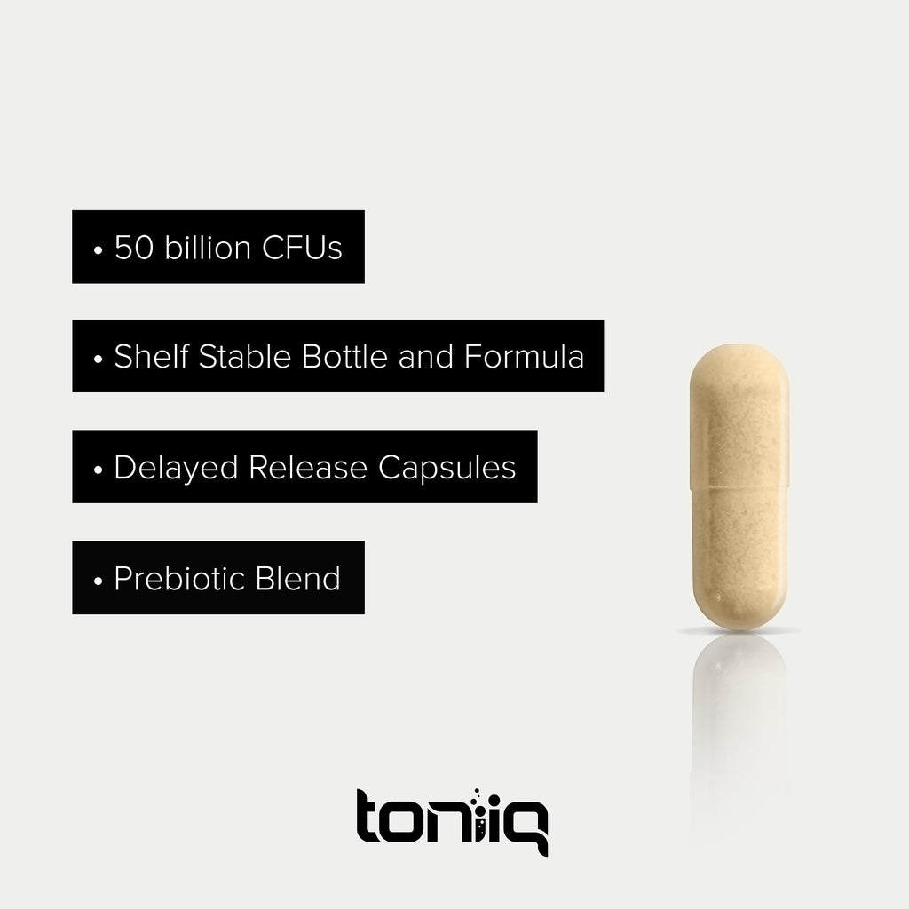 Toniiq 50 Billion CFU Lactobacillus Reuteri Probiotic - 60 Vegetarian Capsules | 60 Servings