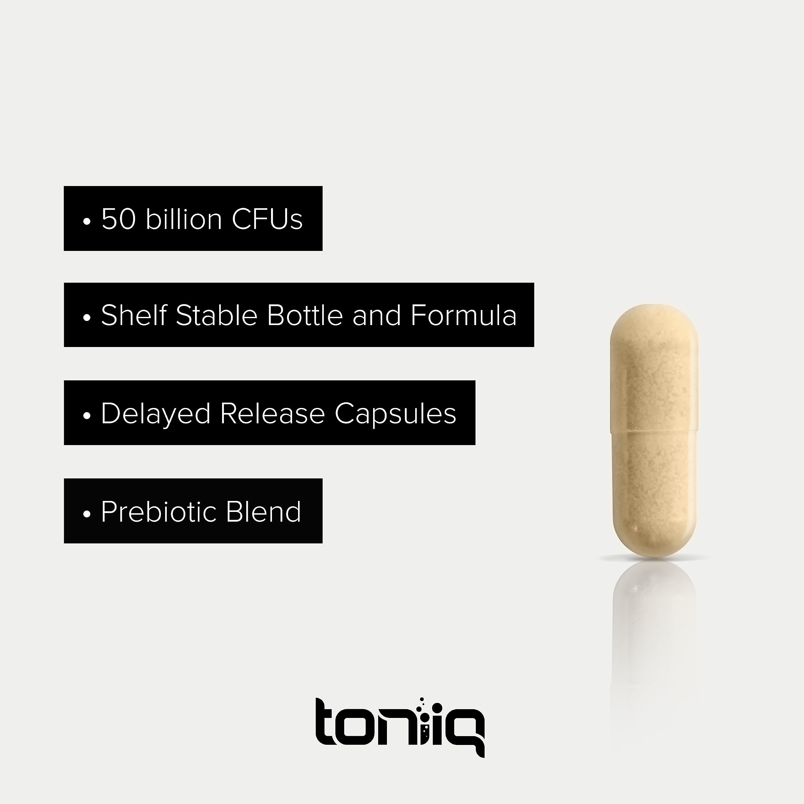 Toniiq 50 Billion CFU Lactobacillus Reuteri Probiotic - 60 Vegetarian Capsules | 60 Servings