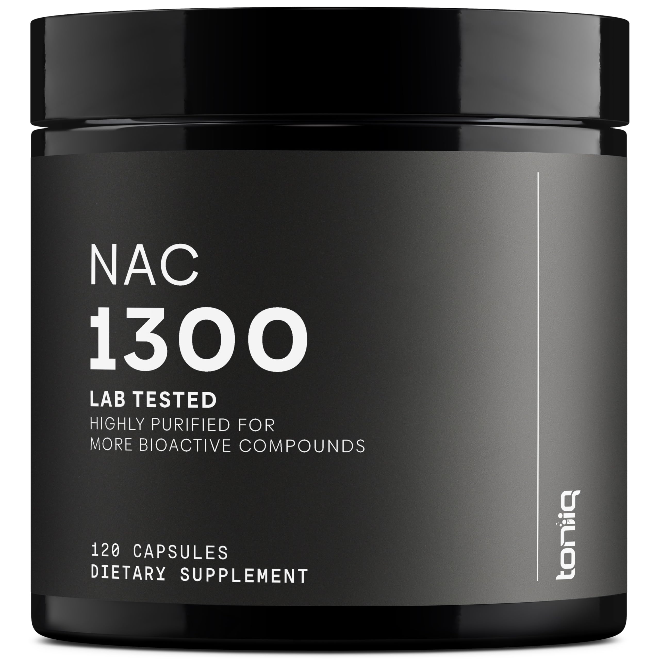 Toniiq 1300mg NAC – 120 Veg N-Acetyl Cysteine Capsules – 98% Purity, Lab Tested