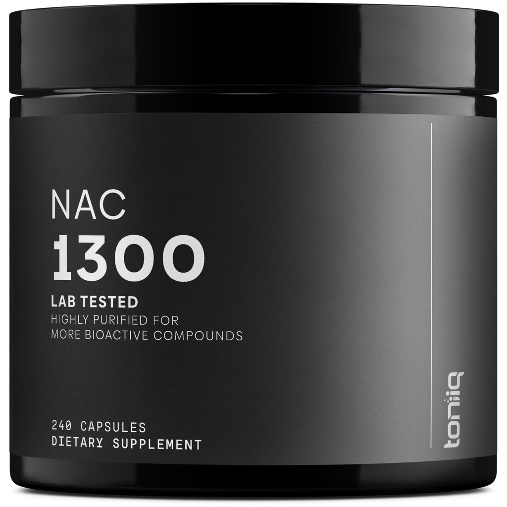 Toniiq NAC 1300mg – 4 Month Supply | 98%+ Purity | 240 Veg Capsules | Lab Tested