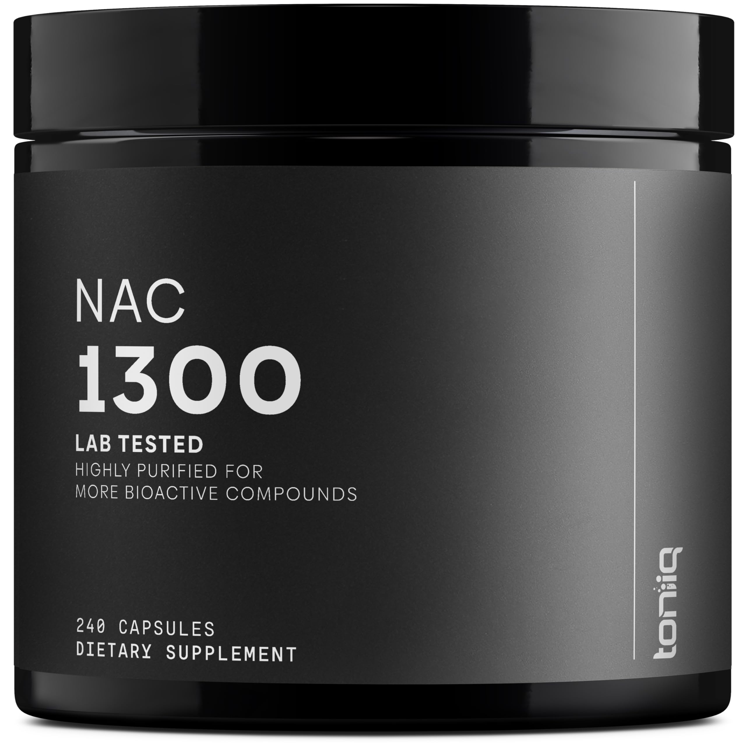 Toniiq NAC 1300mg – 4 Month Supply | 98%+ Purity | 240 Veg Capsules | Lab Tested