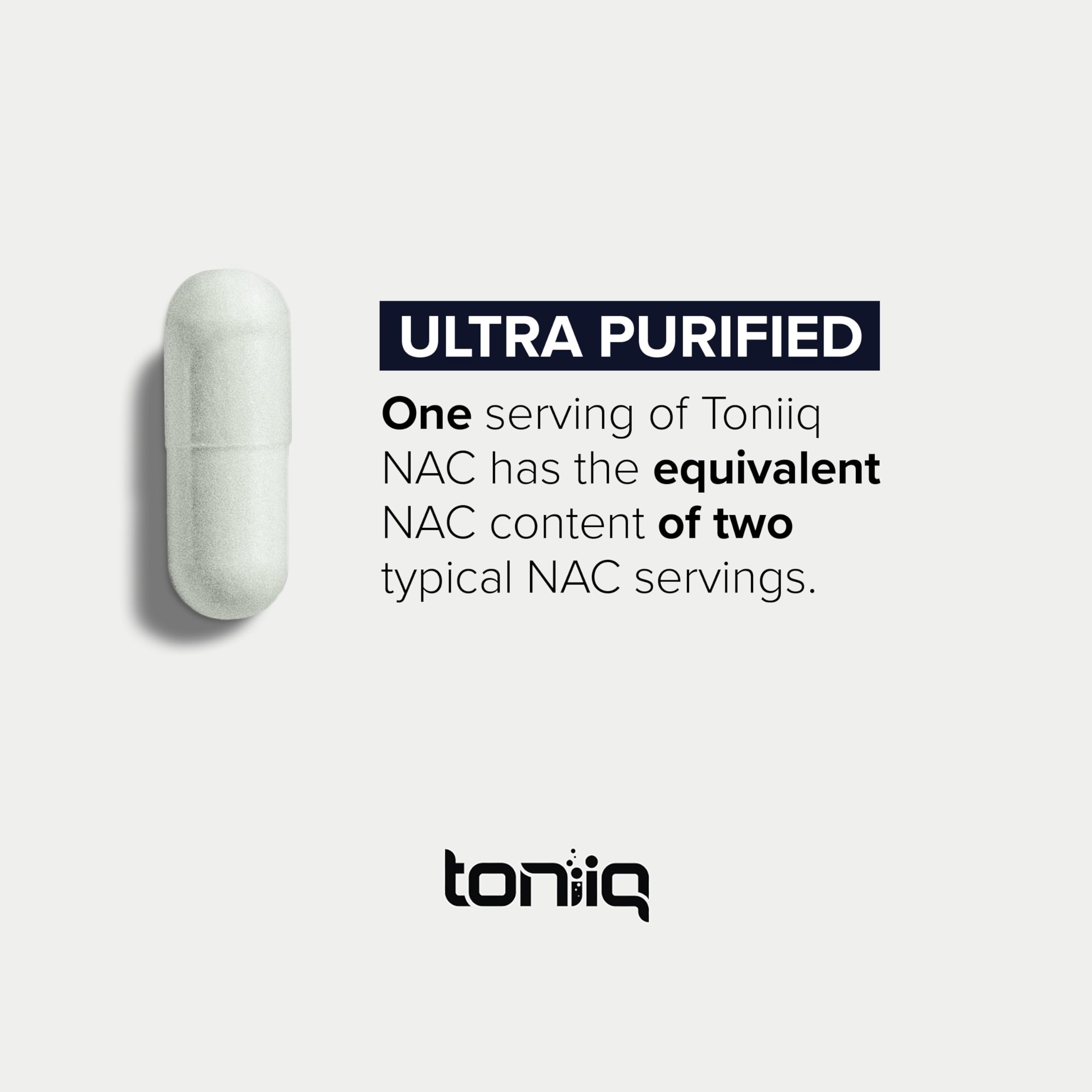 Toniiq NAC 1300mg – 4 Month Supply | 98%+ Purity | 240 Veg Capsules | Lab Tested