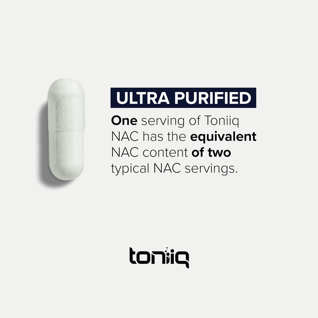 Toniiq NAC 1300mg – 4 Month Supply | 98%+ Purity | 240 Veg Capsules | Lab Tested