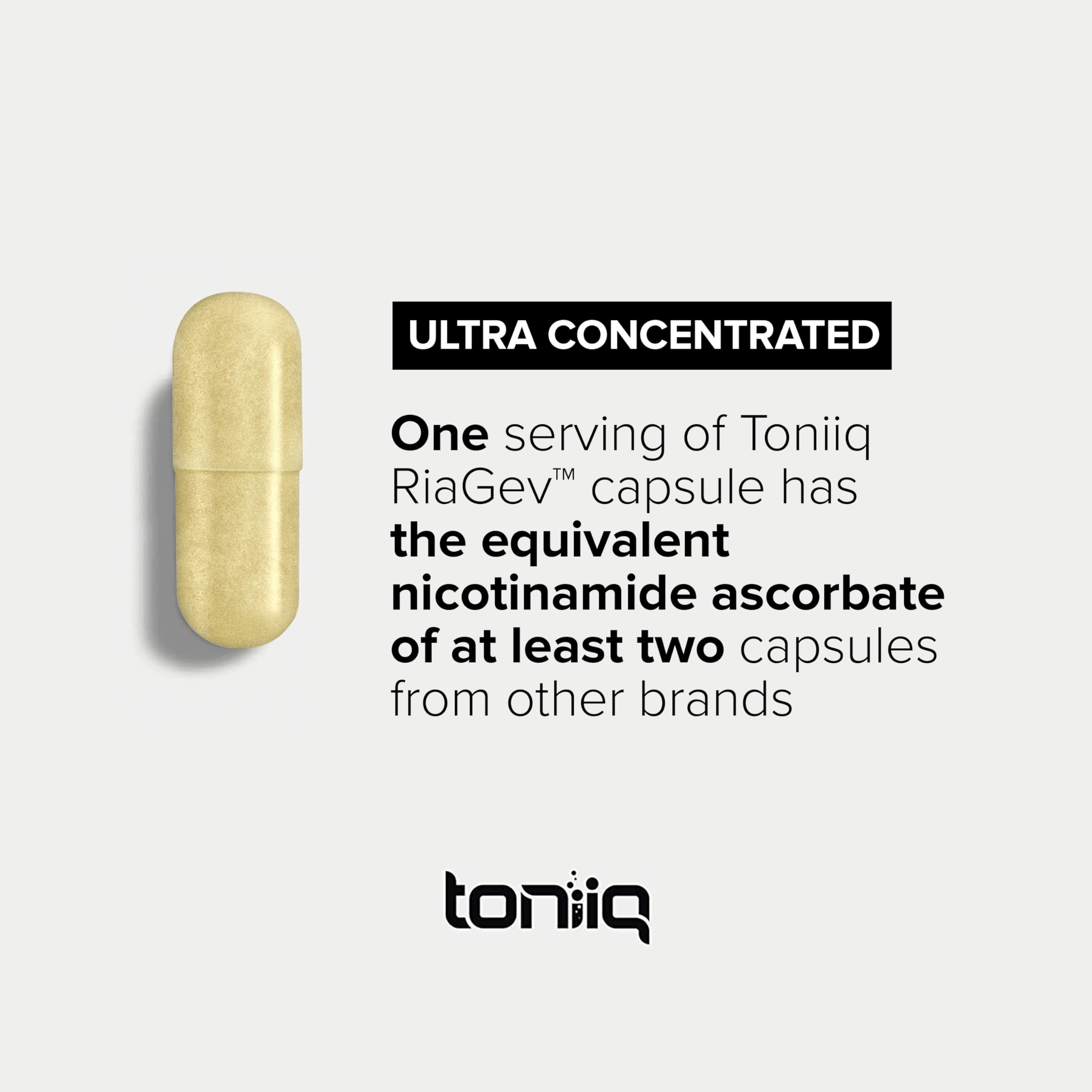 Toniiq NAD+ Ultra High Potency 1400mg | RiaGev D-Ribose Nicotinamide Niacin | 3rd Party Tested