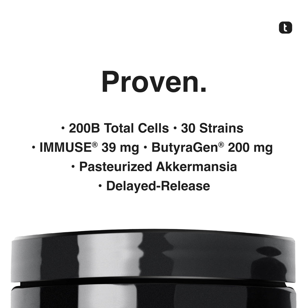 Toniiq Prebiotics and Probiotics – 200B TFU Synbiotic with IMMUSE and ButyraGen – 30 Strains – 60 Capsules