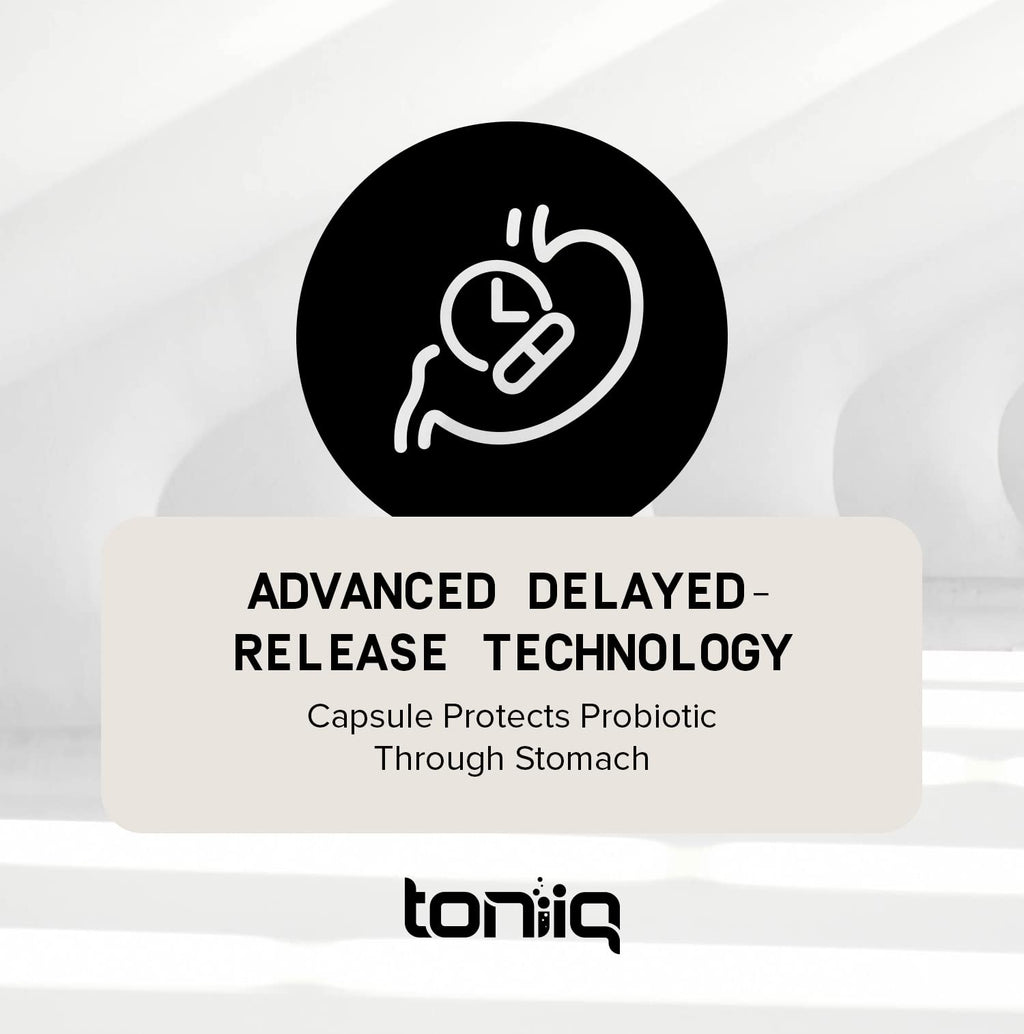 Toniiq 200 Billion CFU Probiotic - 30 Strains, Shelf-Stable, Extended Release Capsules
