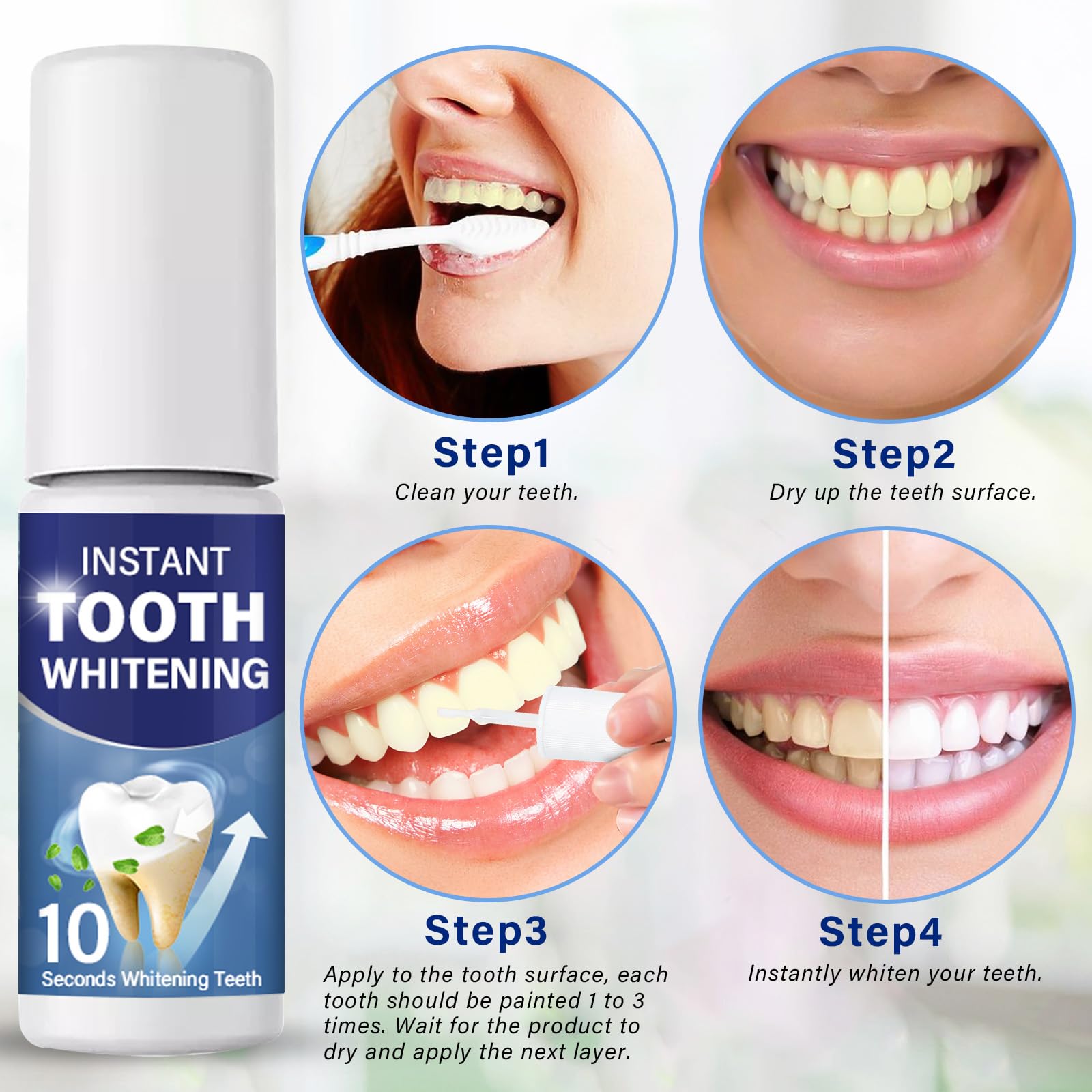 Tooth Paint Teeth Whitening Kit | Simple & Portable White Paint for Teeth - Regain Confident Smile