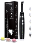 Tooth Polisher Rechargeable Whitening Kit - 3 Pastes, 5 Heads, LED Light (Black)