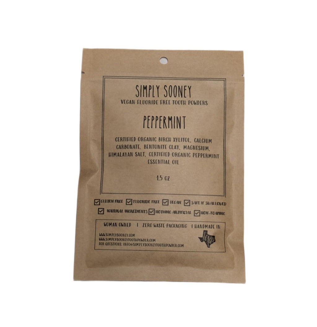 Remineralizing Organic Vegan Fluoride-Free Tooth Powder – Peppermint