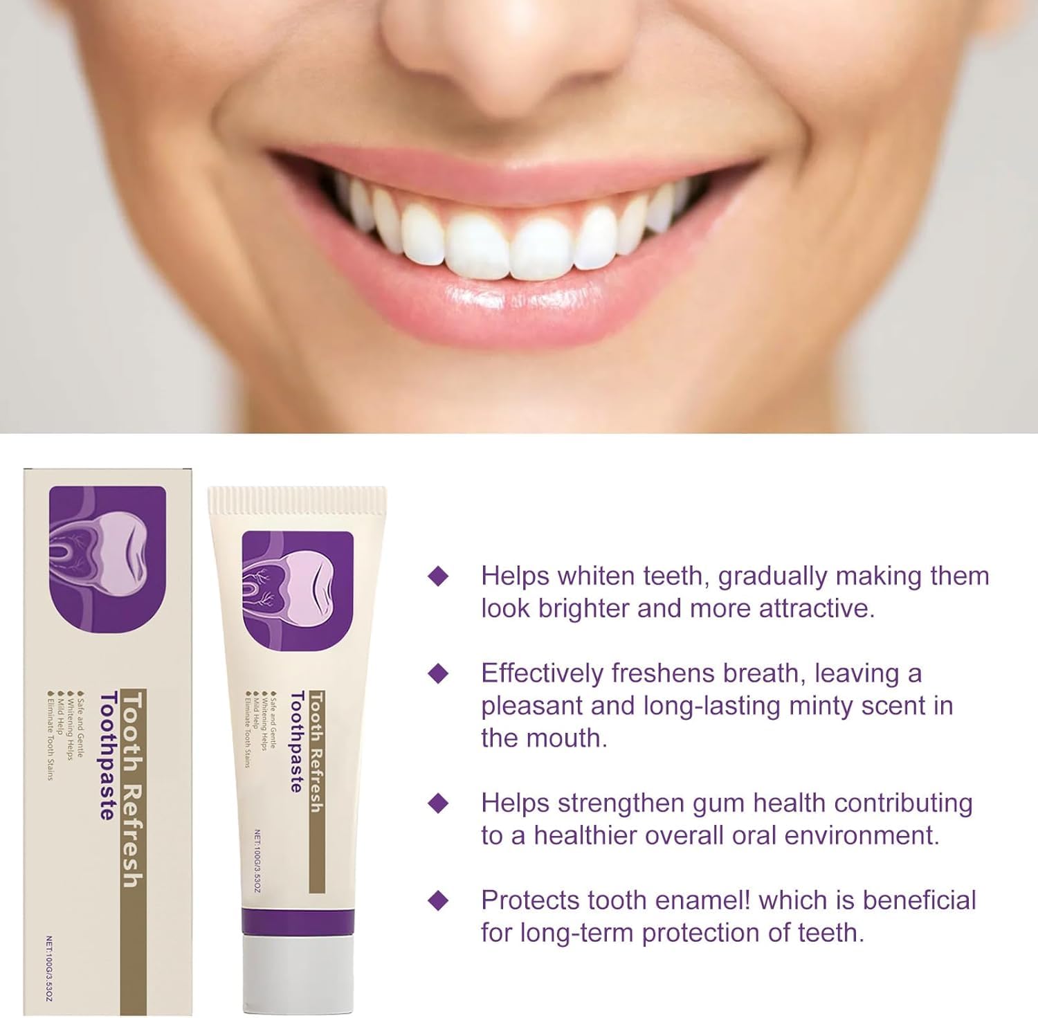 Tooth Refresh Toothpaste – Natural Fresh Breath & Enamel Care (2-Pack)