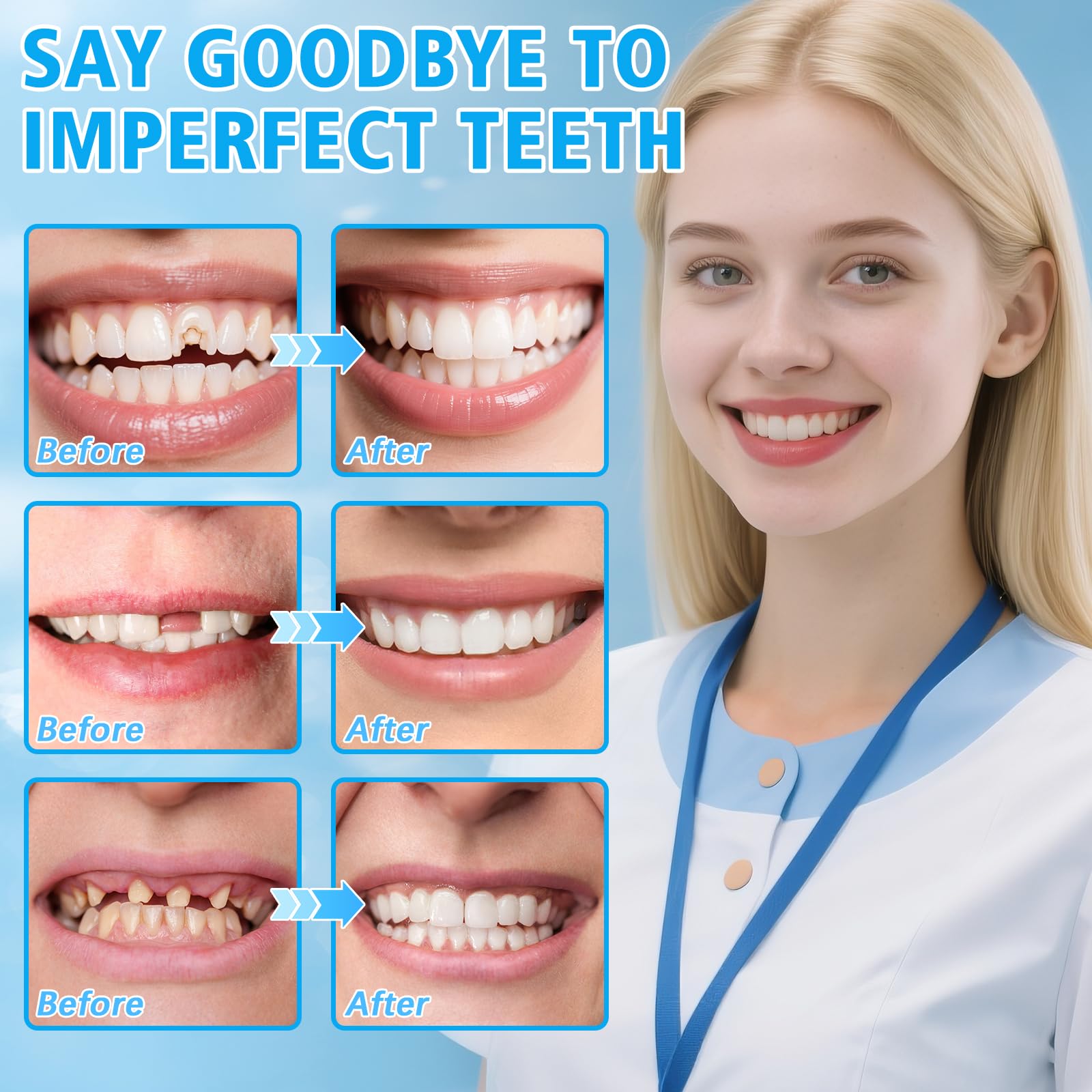 Tooth Repair Kit - Moldable False Teeth Beads for DIY Temporary Dentures