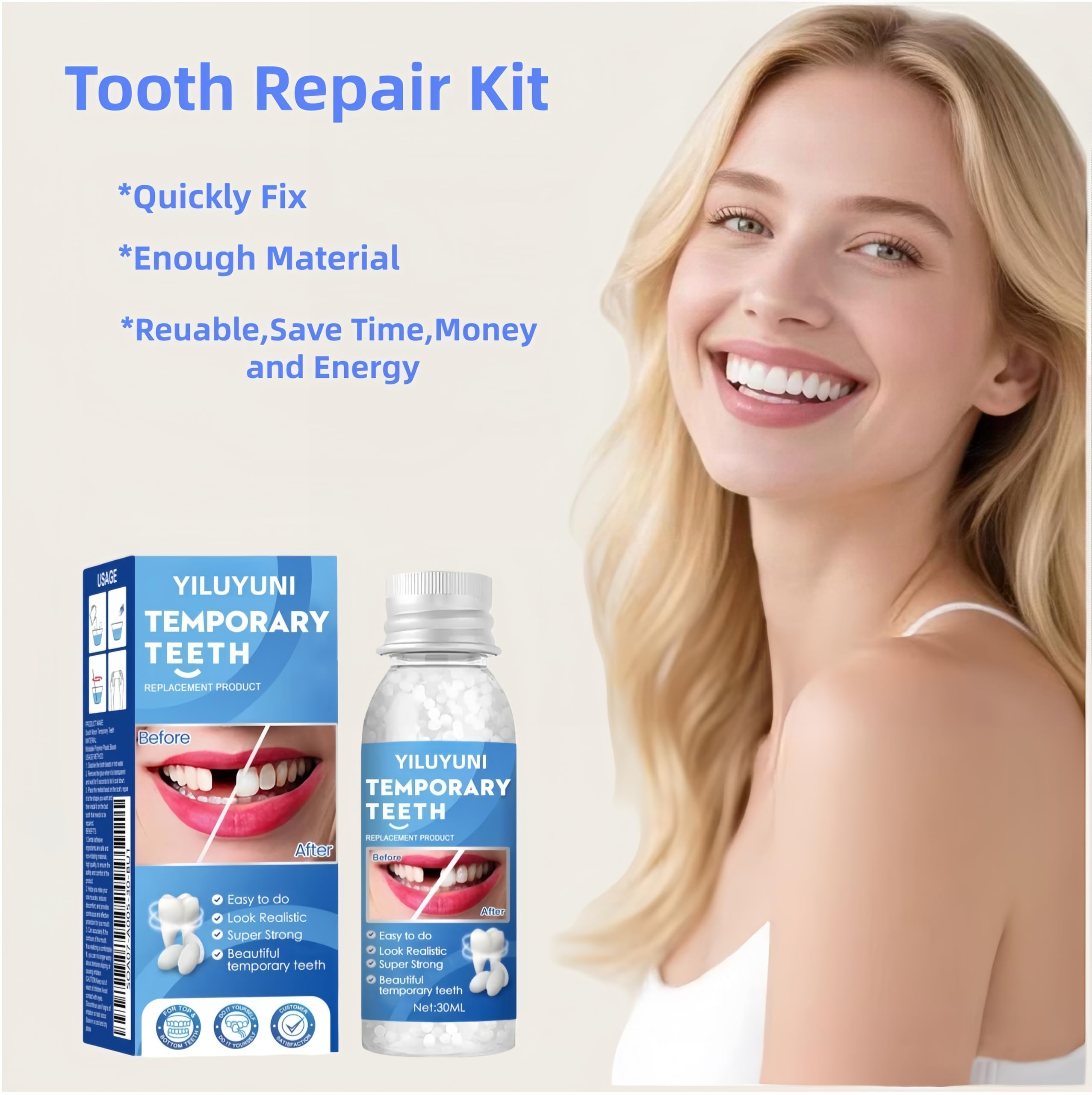 Tooth Repair Kit – Moldable Tooth Filling DIY Dental Care