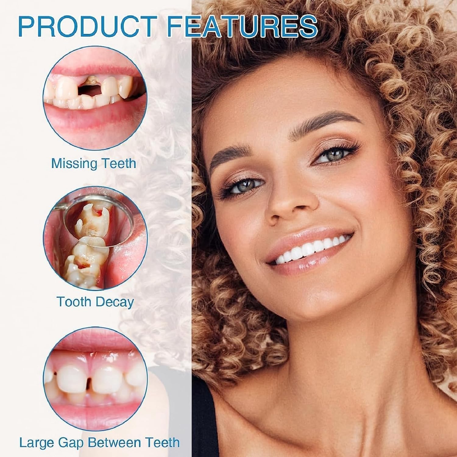 Tooth Repair Kits: 2x30ml Moldable Denture Beads + 4 Tools (2+4 Pack)
