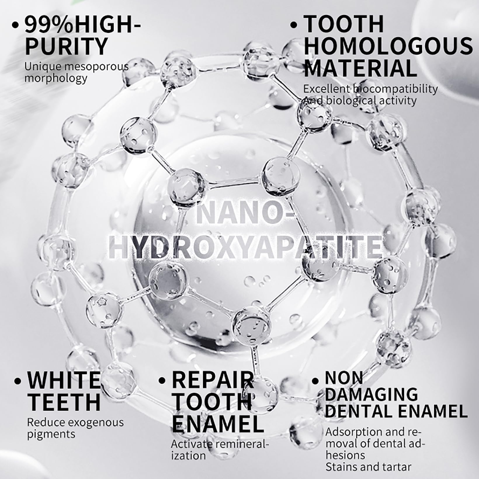 10% Nano Hydroxyapatite Toothpaste – Fluoride-Free Enamel Repair (2-Pack)
