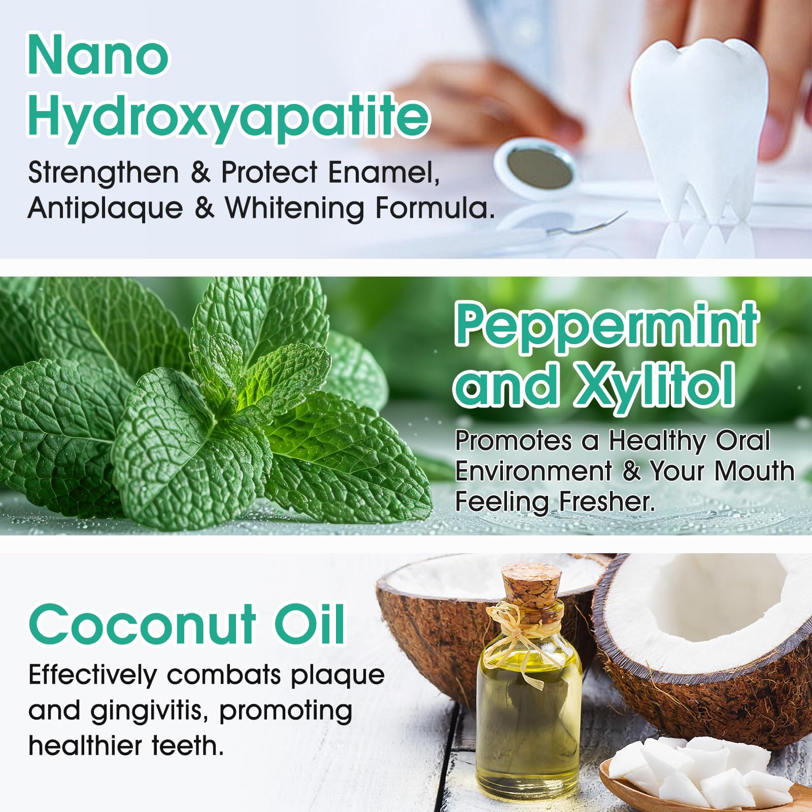 Toothpaste Tablets for Enamel Repair & Whitening – Nano-Hydroxyapatite 5% (90g) Fluoride-Free