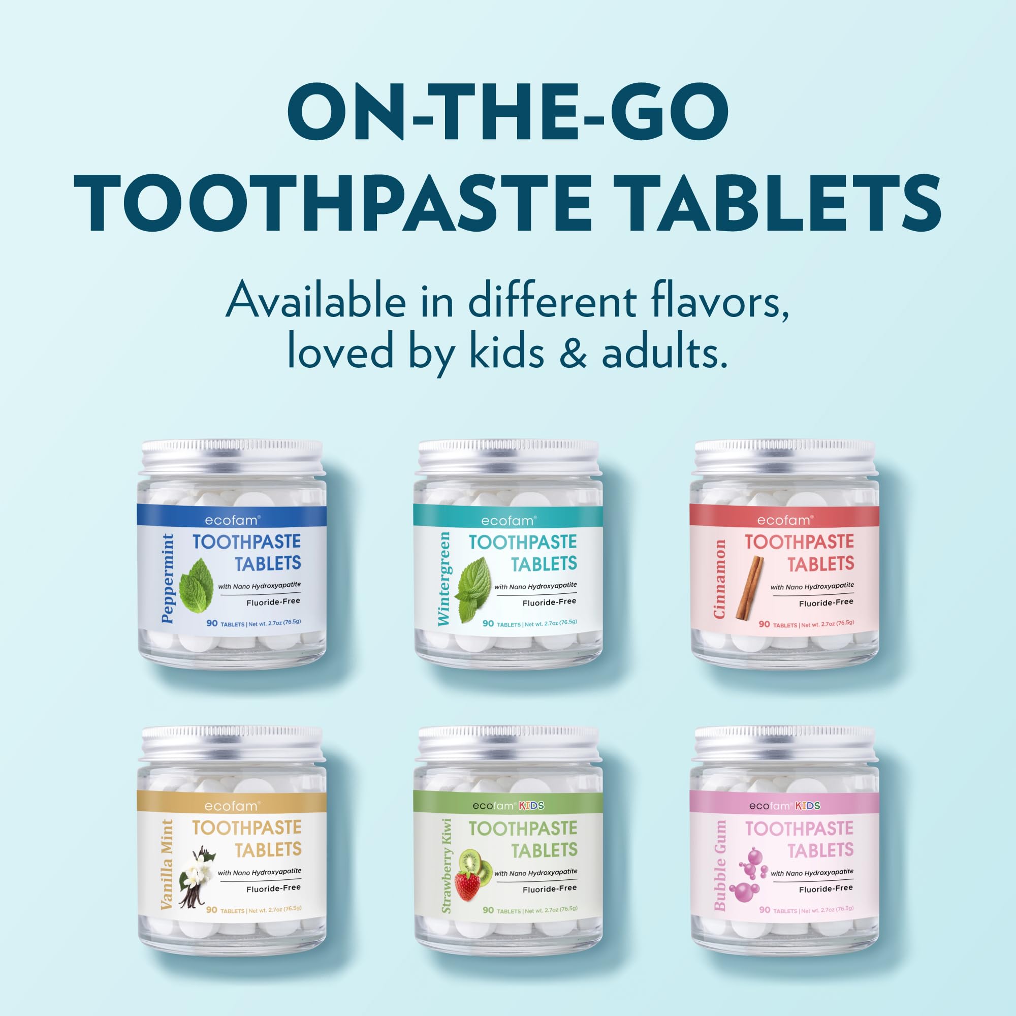 Toothpaste Tablets – Bubblegum | Nano Hydroxyapatite Chewable | Fluoride Free | 90 Tabs