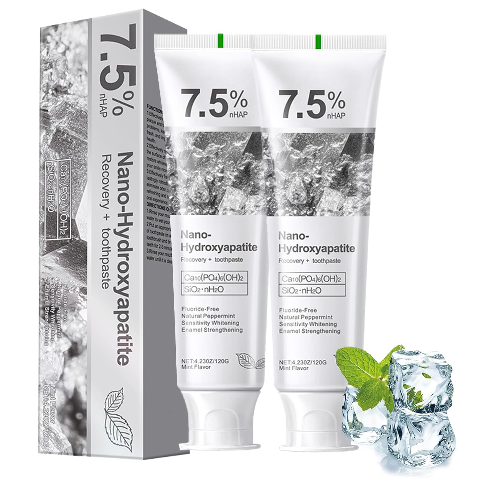 2Pcs Hydroxyapatite Toothpaste – Deep Cleaning & Enamel Protection (120g)