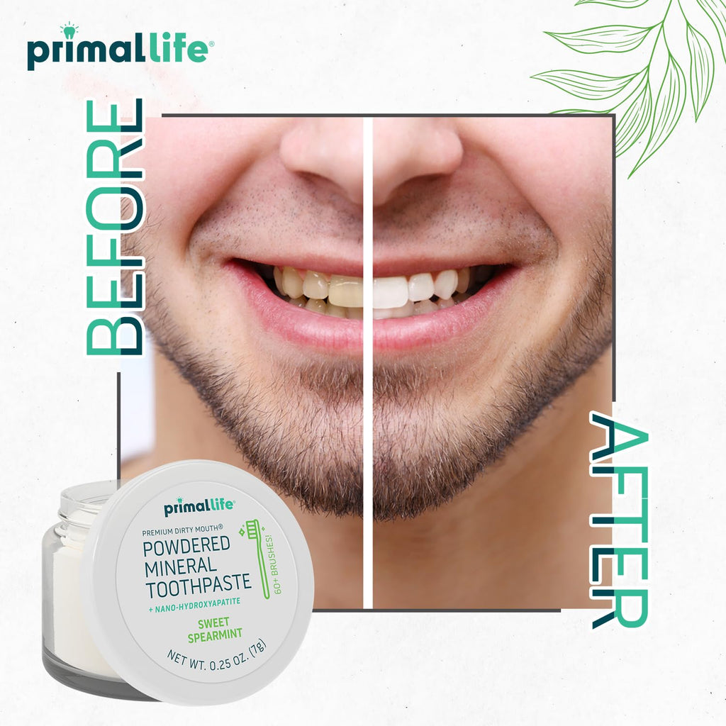 Primal Life Organics Dirty Mouth Toothpowder – Sweet Spearmint, 0.25 oz
