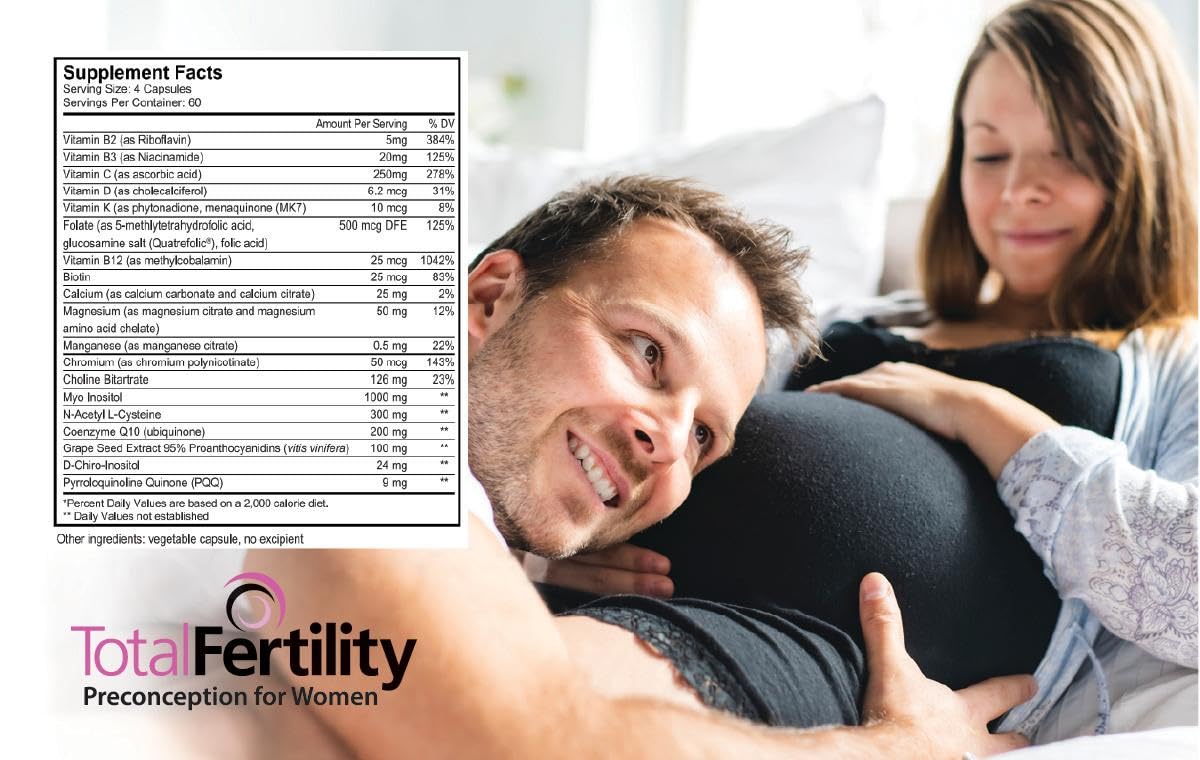 Total Fertility Preconception for Women | Egg Health & Ovulatory Support | 240 Capsules