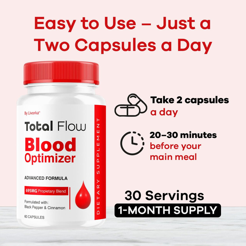 Total Flow Capsules (2-Pack) – Advanced Blood Support Pills, All-Natural Multivitamin