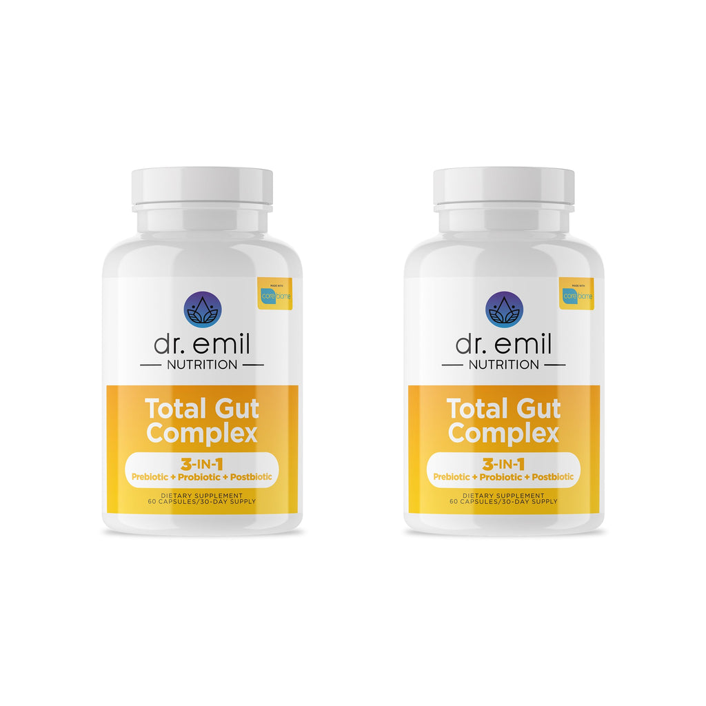 DR. EMIL NUTRITION Total Gut Health Complex – Prebiotic, Probiotic & Postbiotic Digestive Health Supplement | 120 Capsules
