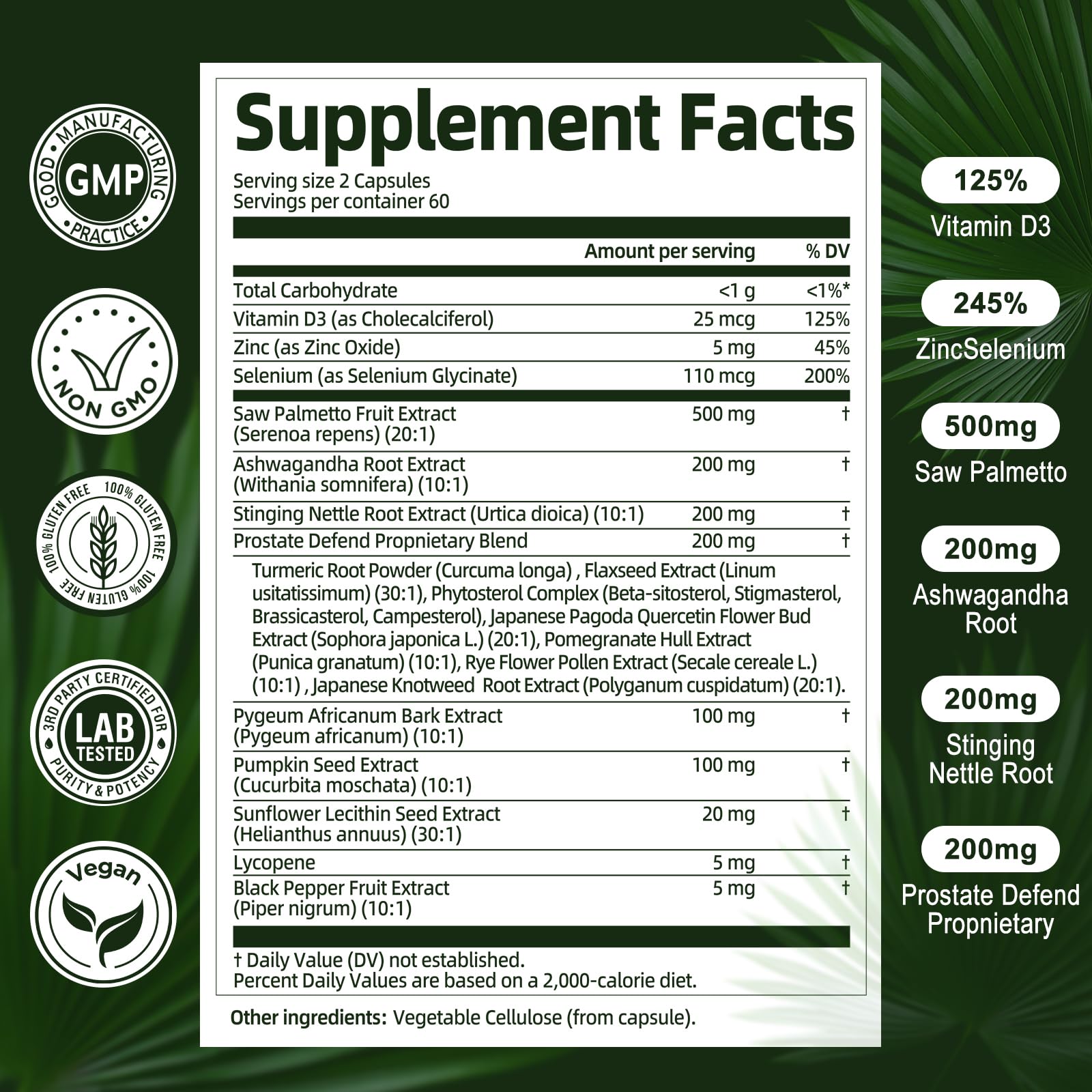 Totaria Organic Saw Palmetto - Prostate Health Support with Ashwagandha, Nettle & Pumpkin Seed (120 Count)