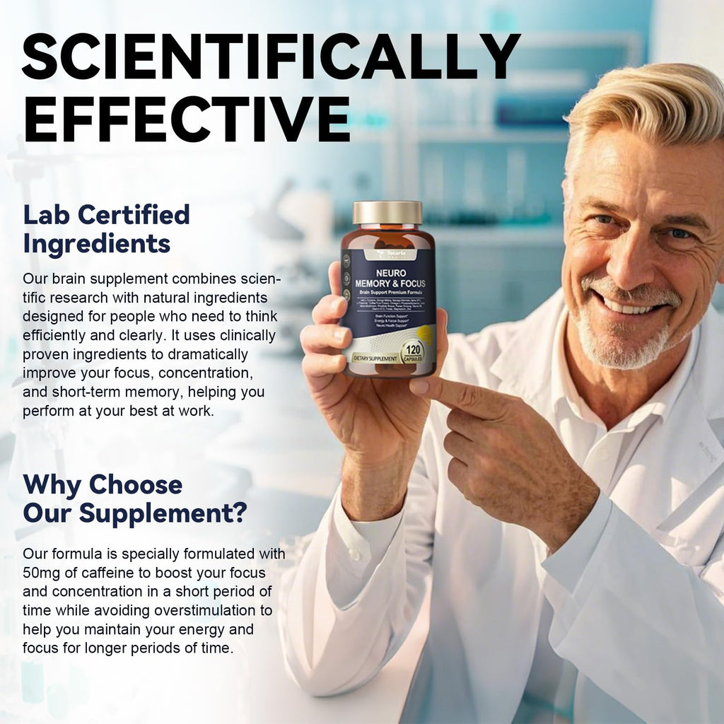 Totaria Brain Supplements for Memory & Focus - Non-GMO, Gluten Free (120 Counts)