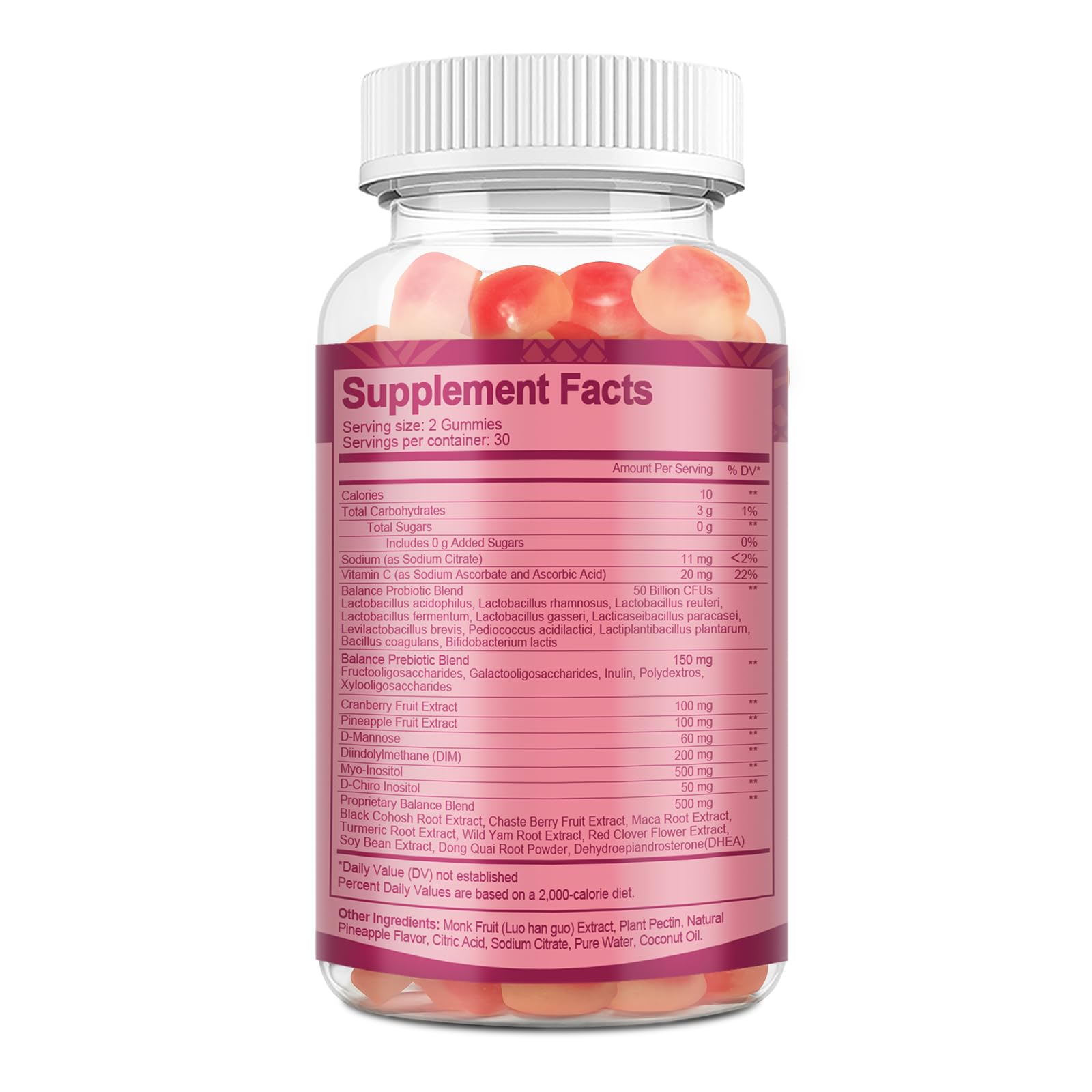 Totaria Premium Feminine Balance Gummies - Sugar-Free Multivitamin for Women | 60 Count (Pack of 2)