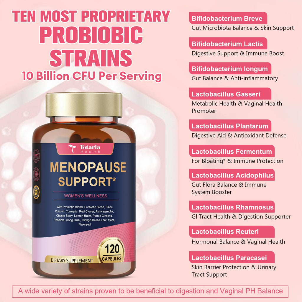Totaria 40-in-1 Menopause Supplement for Women – Hormone Balance, Night Sweats Relief, 120 Capsules