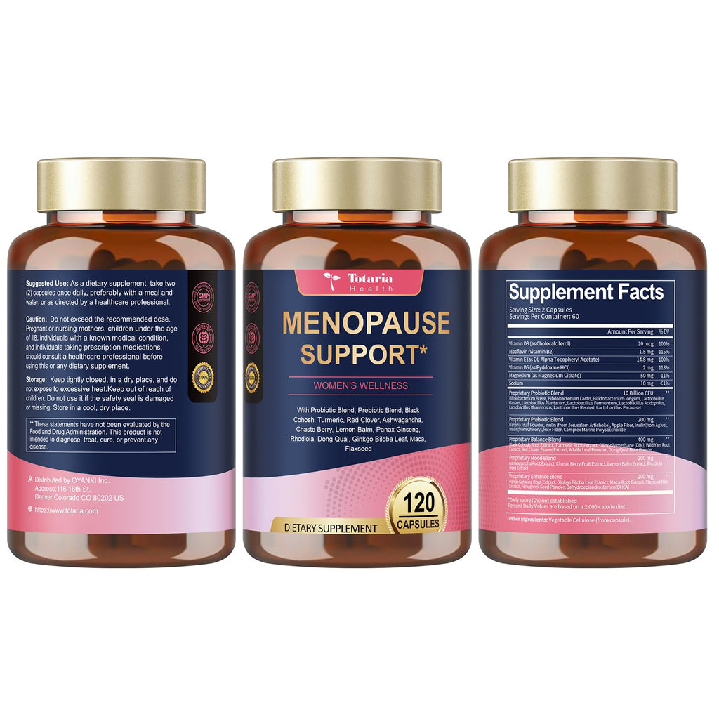 Totaria 40-in-1 Menopause Supplement for Women – Hormone Balance, Night Sweats Relief, 120 Capsules