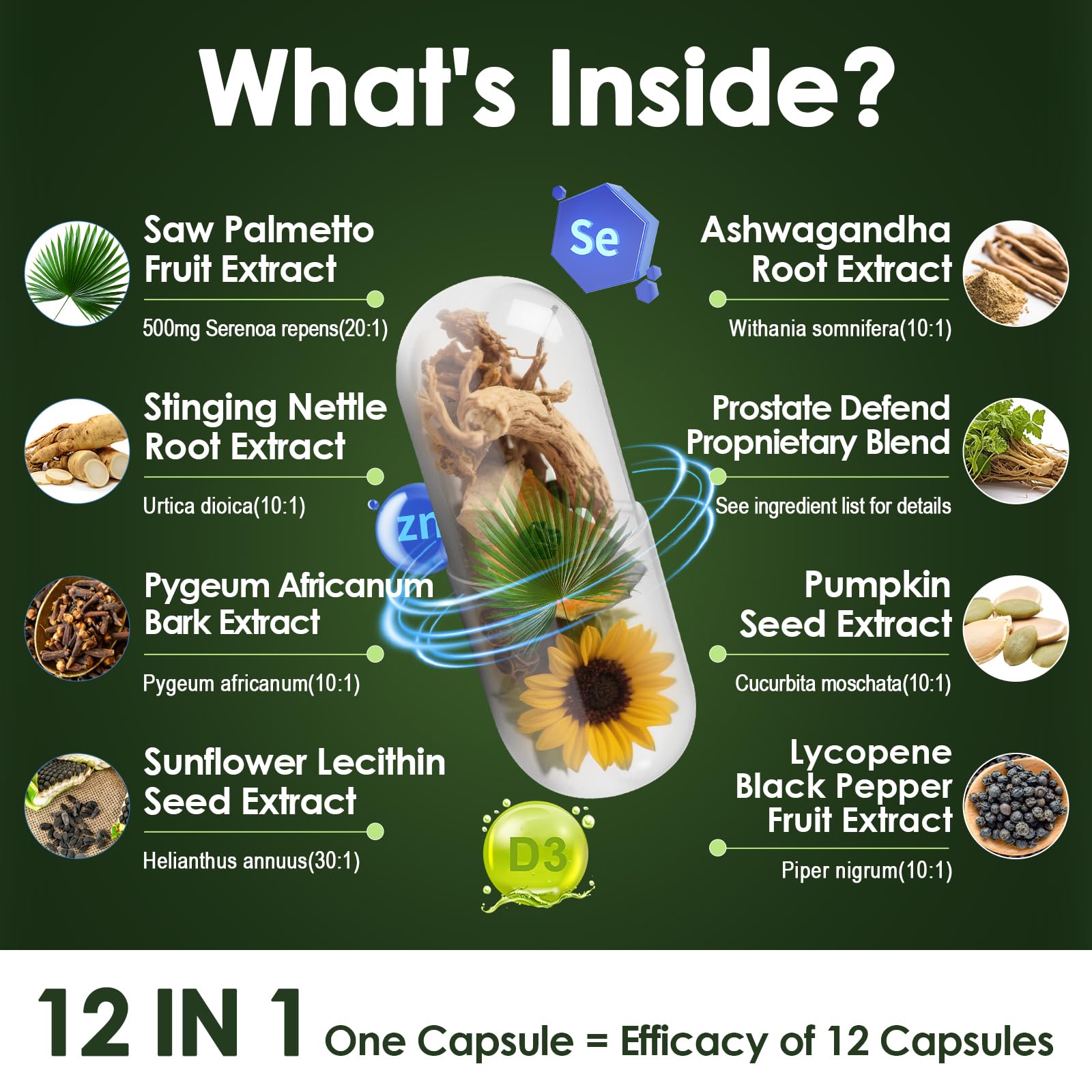 Totaria Organic Saw Palmetto - Prostate Health Support with Ashwagandha, Nettle & Pumpkin Seed (120 Count)