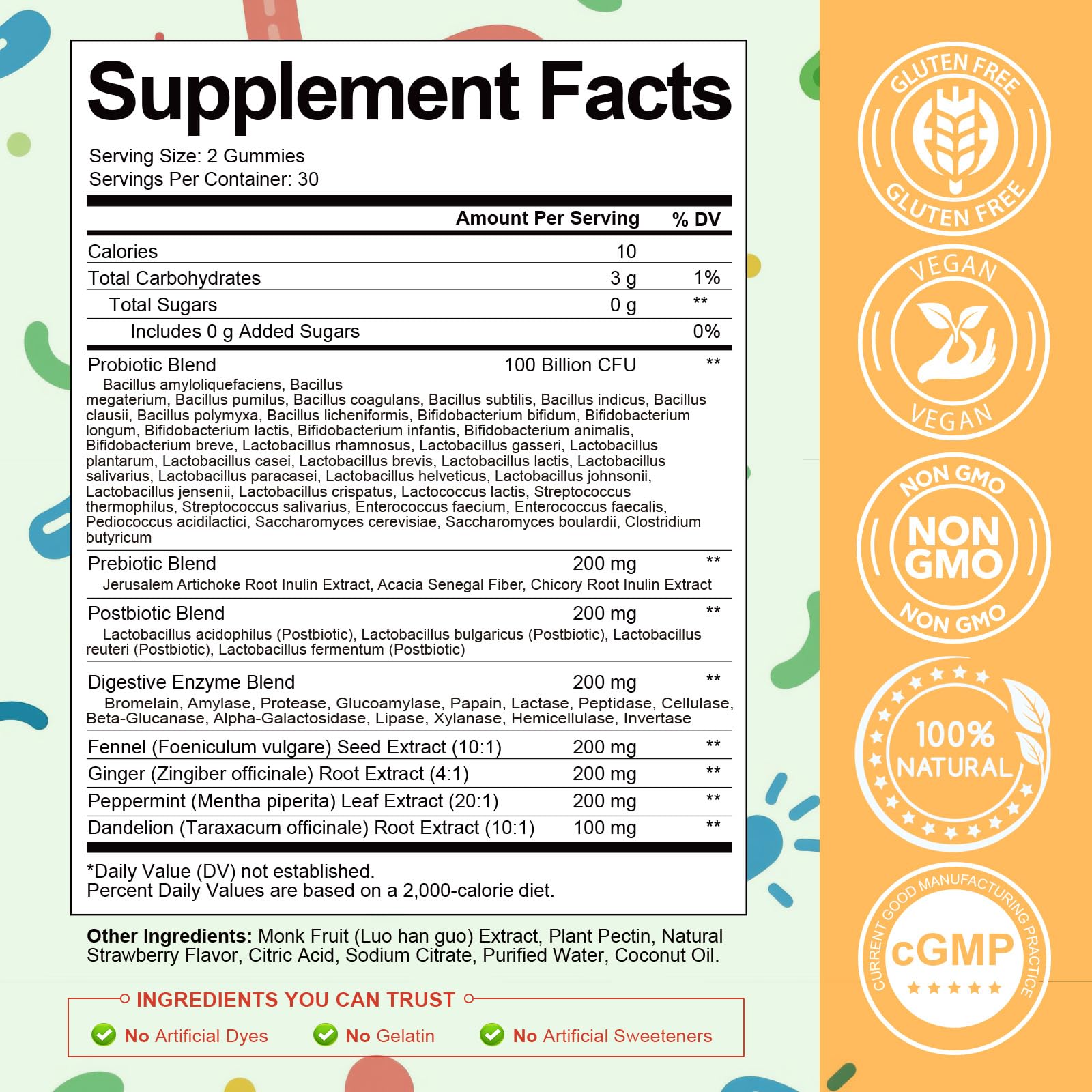 Totaria Sugar Free 5-in-1 Probiotic Gummies – 60 Count | Digestive & Immune Support | Vegan