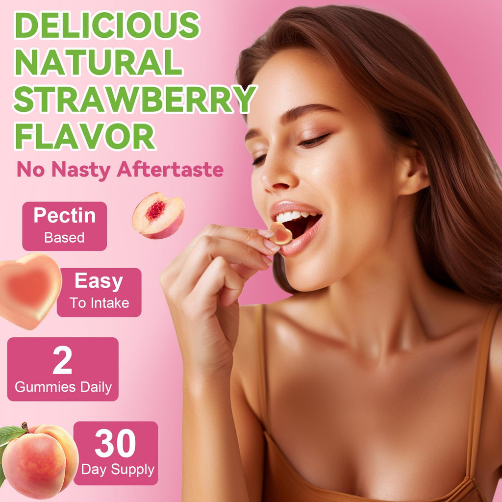 Totaria Sugar Free Multivitamin Gummies for Women 14+ with Iron, Folate, Biotin – Peach Flavor