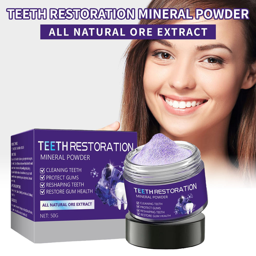 Tpyag Teeth Restoration Mineral Powder – Strengthen Teeth & Gums, Fresh Breath, Coffee/Tea/Tobacco Stains, 50g