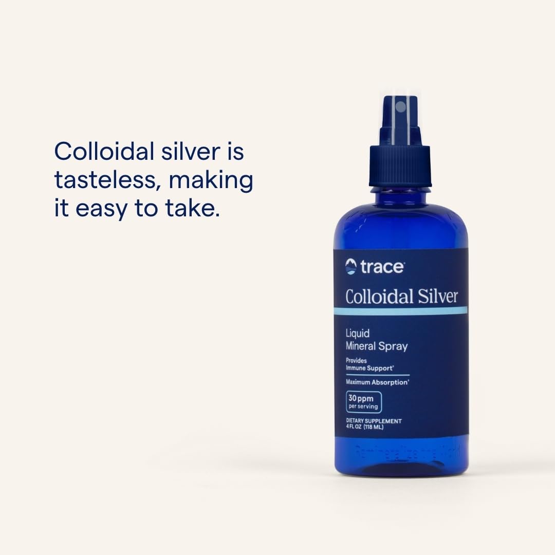 Trace Minerals Colloidal Silver Spray - Immune, Skeletal and Sleep Health Support (4 fl oz)