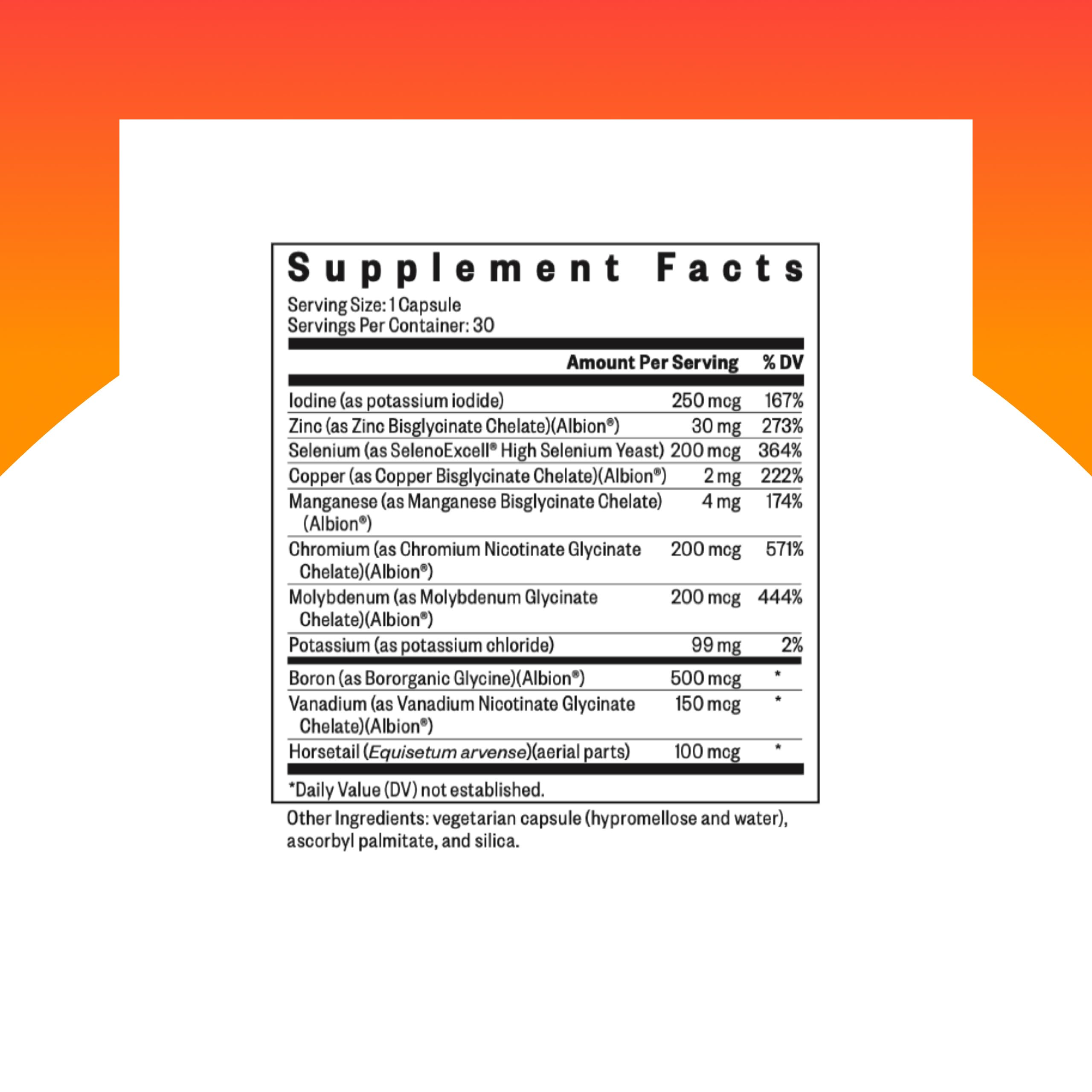 Seeking Health Trace Minerals Complex – 10 Essential Minerals, Iron-Free, 30 Capsules