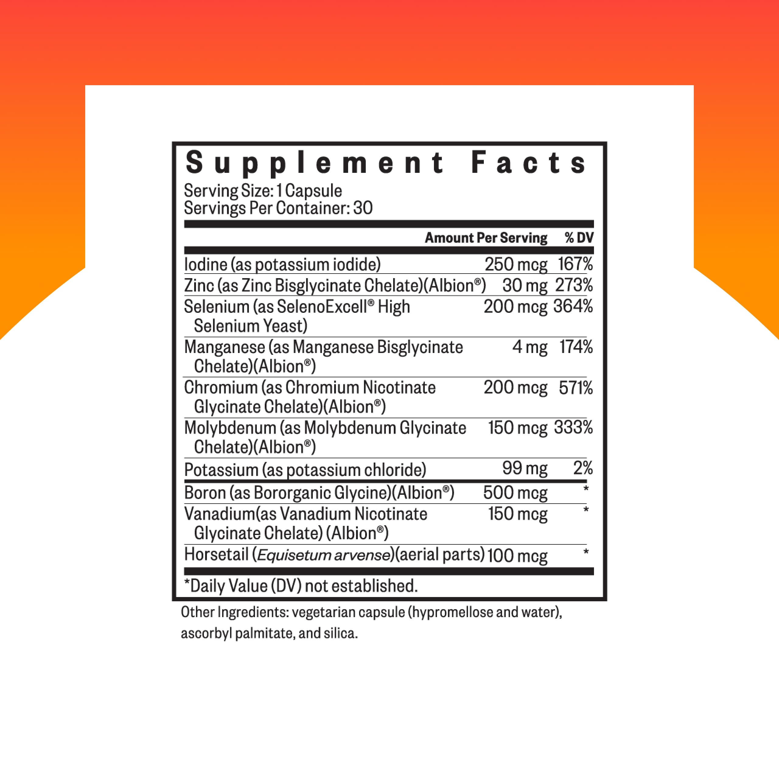Seeking Health Trace Minerals Complex II: Immune & Brain Health, Zinc & Selenium, Iron- & Copper-Free (30 Capsules)