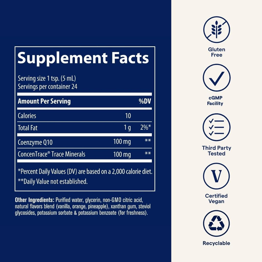 Trace Minerals CoQ10 – Cellular Health & Vitality, Cardio & Immune Support (Vegan & Gluten-Free)