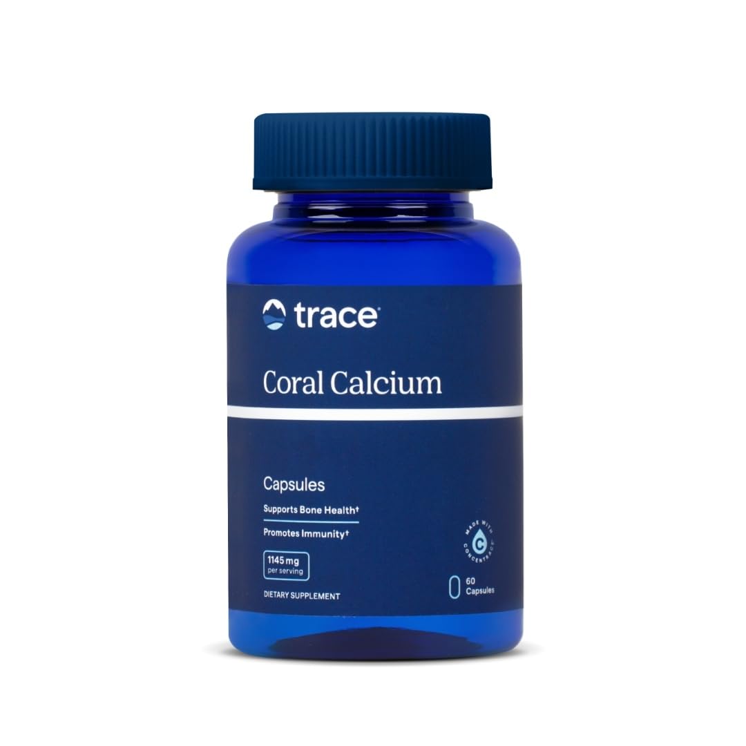 Trace Minerals Coral Calcium - Dietary Supplement for Immune & Bone Health | 60 Vegetarian Caps (30 Servings)