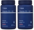 Trace Minerals Vitamin D3 + K2 Gummies | 5,000 IU D3 + 50 mcg K2 | Vegan, Sugar Free, Gluten Free | 60 Servings (Pack of 2)