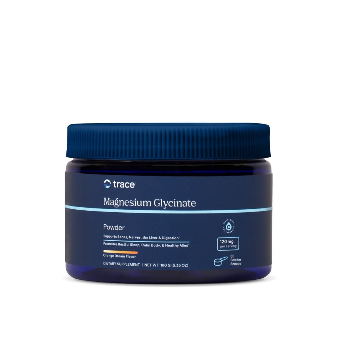 Trace Minerals Magnesium Glycinate Powder – Sleep Support, Orange Dream, 180g