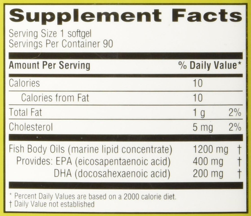 Trader Joe's Molecularly Distilled Omega-3 Fatty Acids Dietary Supplement – 1200mg Fish Oil, EPA & DHA